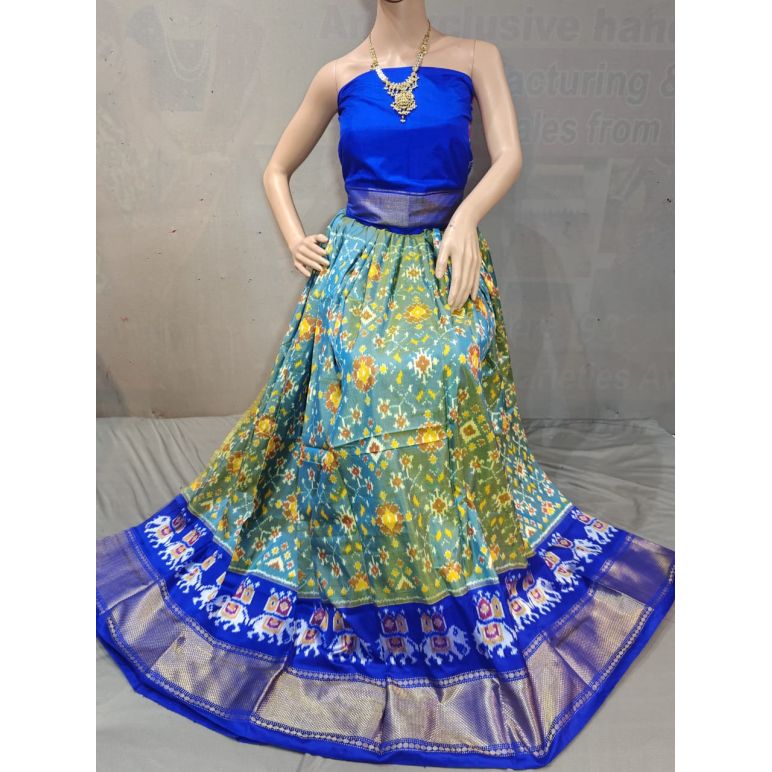 PSSIFSLG5Y10SZDC11- Free Size Ikat Silk Lehenga
