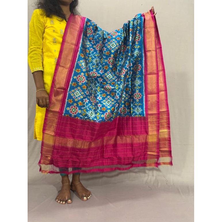 PSSIISDP5Y09ECCD33- Ikat Silk dupatta