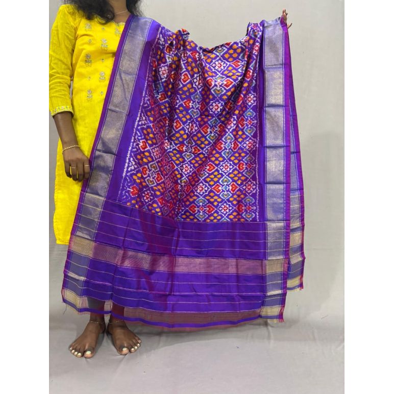 PSSIISDP5Y09ECCD45- Ikat Silk dupatta