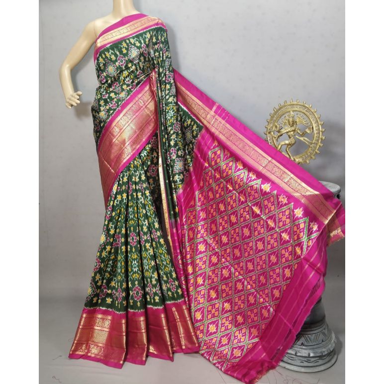 PURRKBIP5Y09DECD36- Kanchi border Ikat silk saree