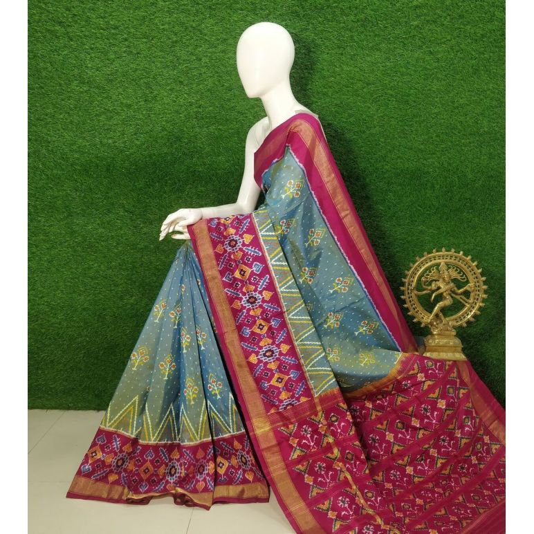 PUSNIDSS5Y09NDCC20- Ikat silk saree