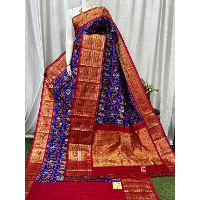 PASKKBRS5Y12FSDC01- Kanchi border Ikat silk saree