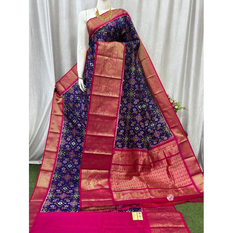 PASKKBRS5Y12FSDC05- Kanchi border Ikat silk saree