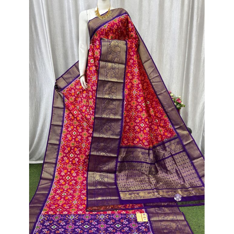 PASKKBRS5Y12FSDC12- Kanchi border Ikat silk saree