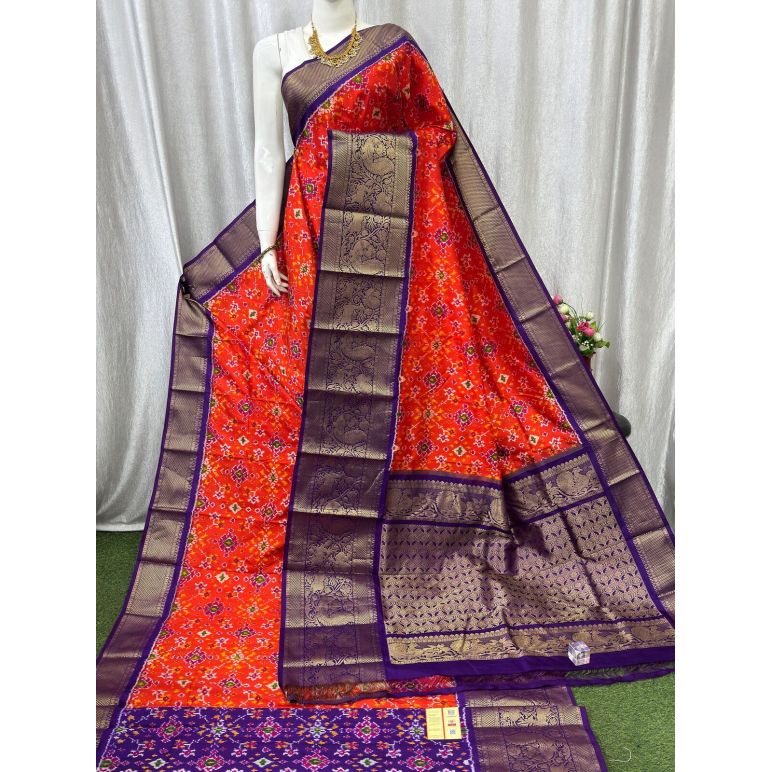 PASKKBRS5Y12FSDC16- Kanchi border Ikat silk saree