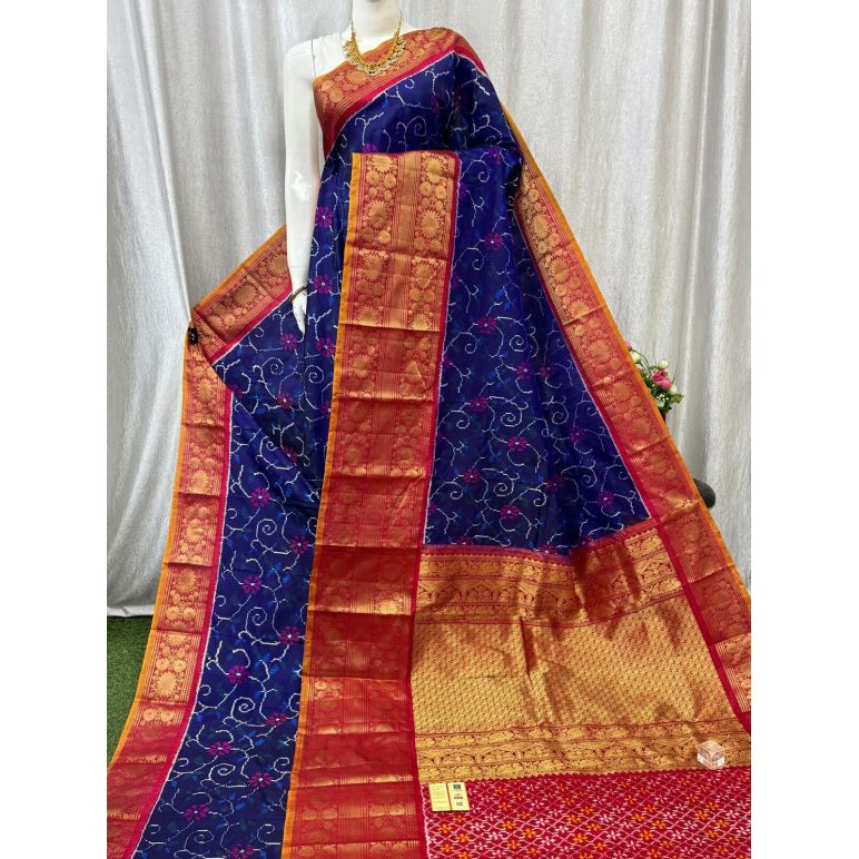 PASKKBRS5Y12FSDC19- Kanchi border Ikat silk saree