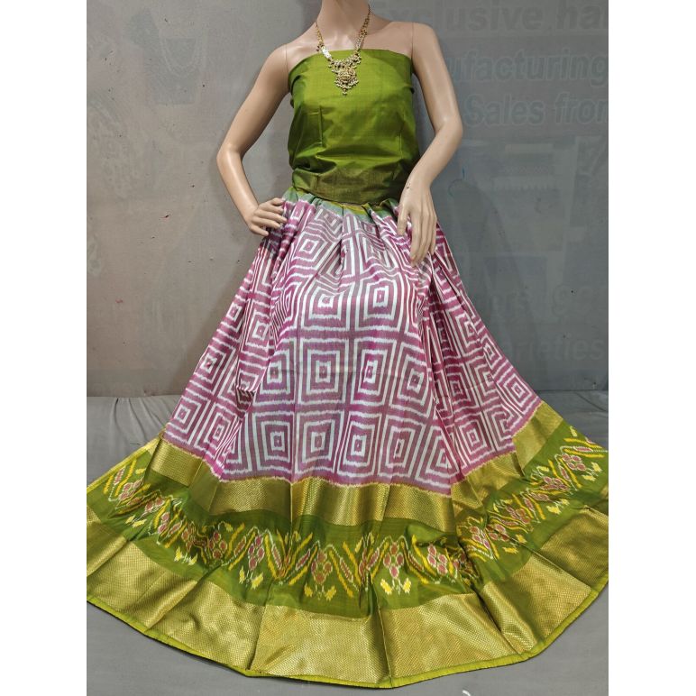 PGMRFSLG5Y18SZCD04- Free Size Ikat Silk Lehenga