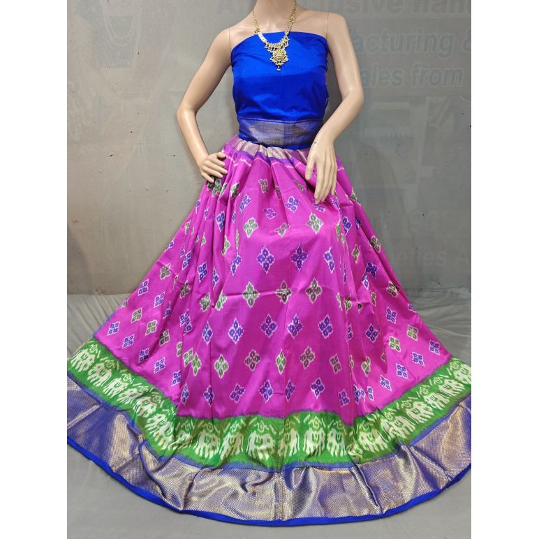 PGMRFSLG5Y18SZCD05- Free Size Ikat Silk Lehenga
