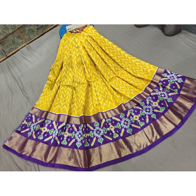 PGMRFSLG5Y18SZCD18- Free Size Ikat Silk Lehenga