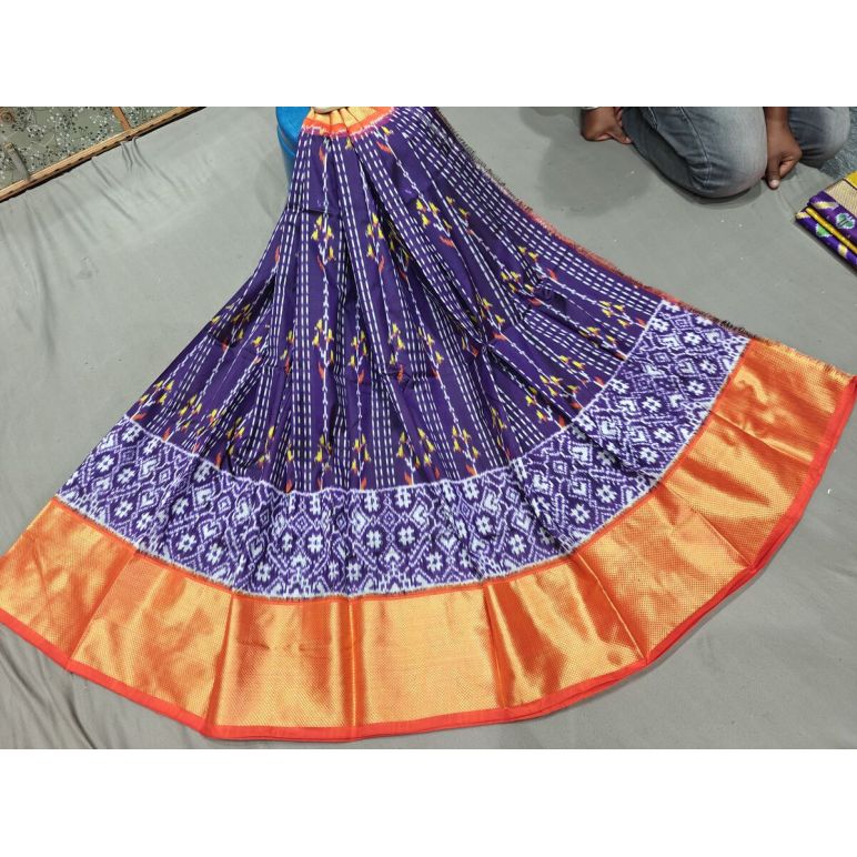 PGMRFSLG5Y18SZCD20- Free Size Ikat Silk Lehenga