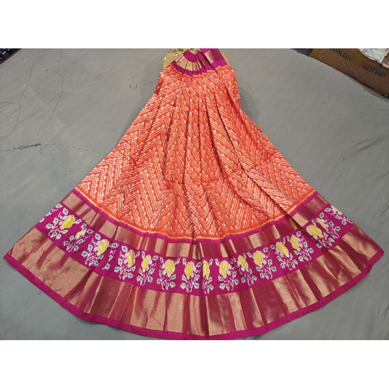 PGMRFSLG5Y18SZCD21- Free Size Ikat Silk Lehenga
