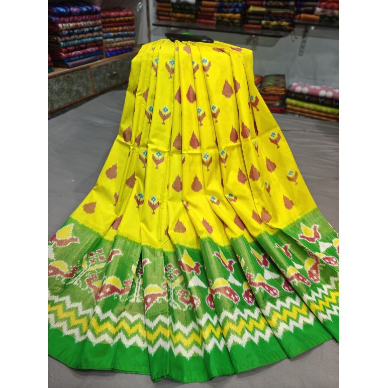 PGMRFSLG5Y18SZCD30- Free Size Ikat Silk Lehenga