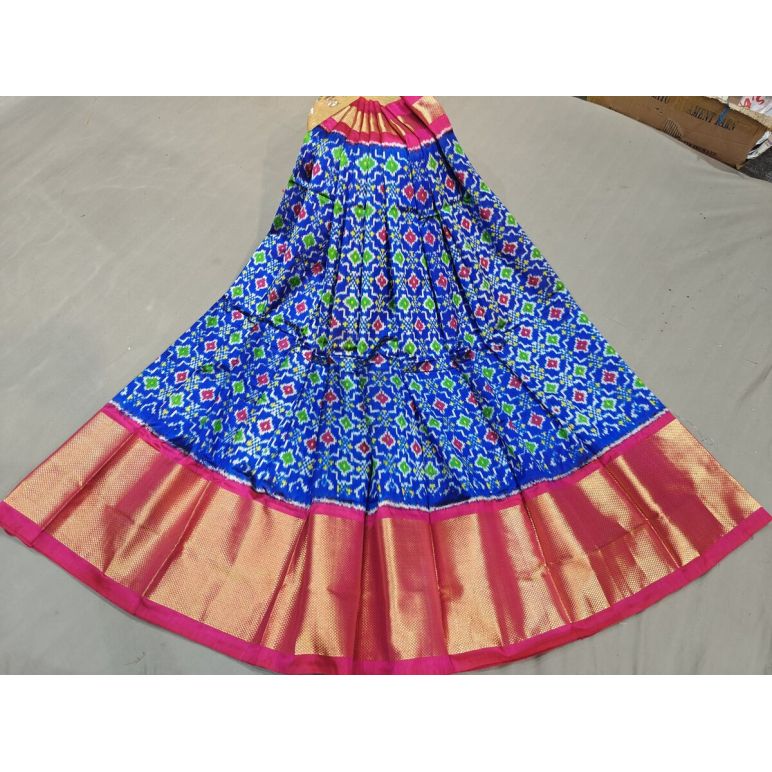 PGMRFSLG5Y18SZCD33- Free Size Ikat Silk Lehenga