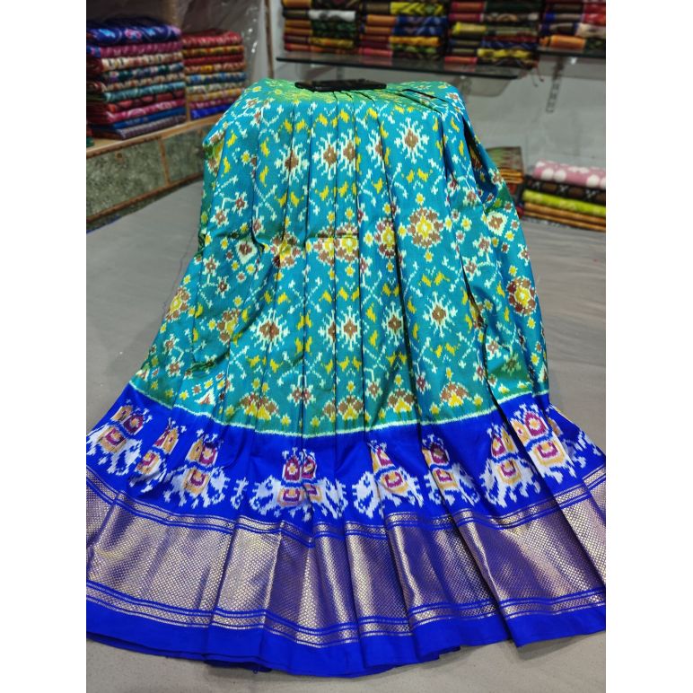 PGMRFSLG5Y18SZCD36- Free Size Ikat Silk Lehenga