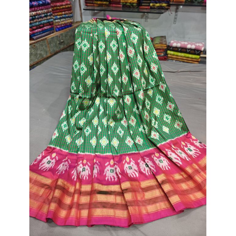PGMRFSLG5Y18SZCD38- Free Size Ikat Silk Lehenga