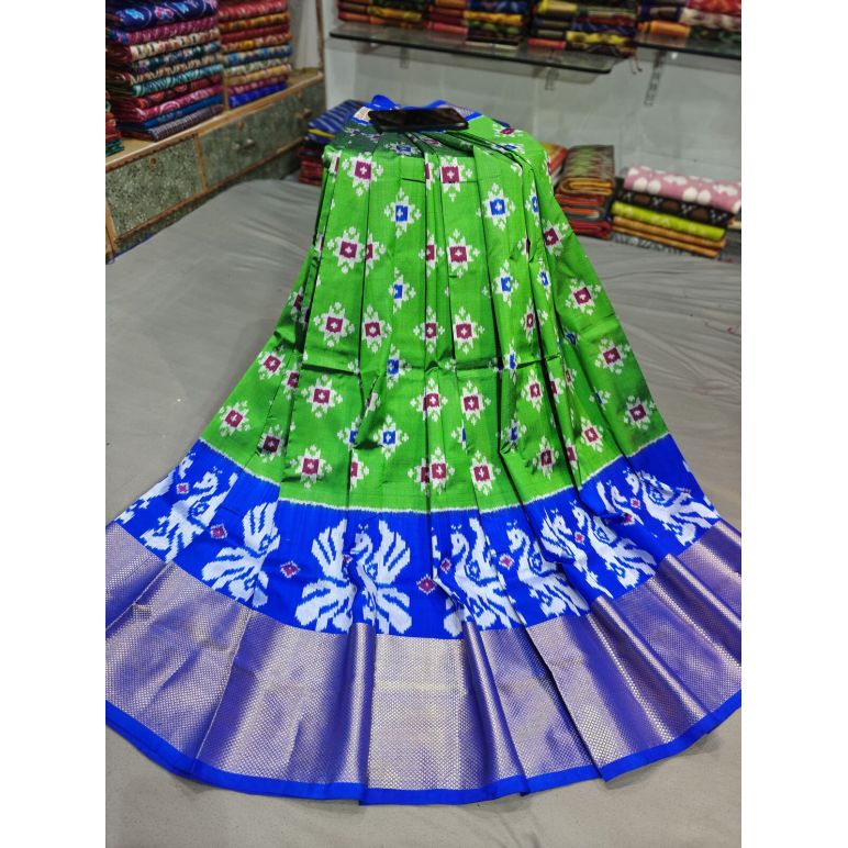 PGMRFSLG5Y18SZCD46- Free Size Ikat Silk Lehenga