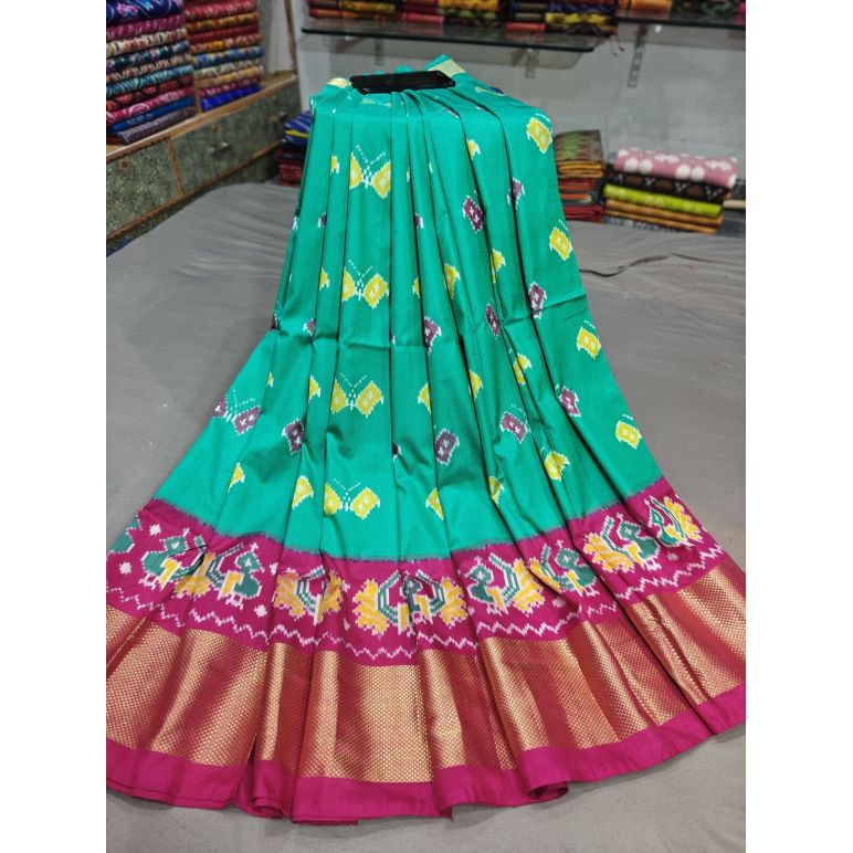PGMRFSLG5Y18SZCD47- Free Size Ikat Silk Lehenga