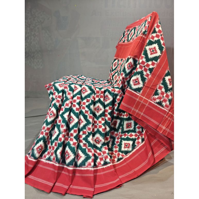 PGMRICTS5Y11SBDC09- Double Ikat cotton saree
