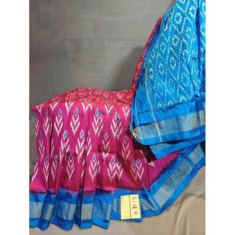PGMRILWS5Y12XEDC18- light weight Ikat silk saree