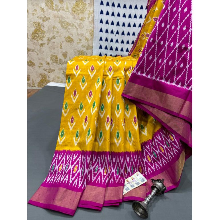 PRMHILWS5Y12XEDD13- light weight Ikat silk saree