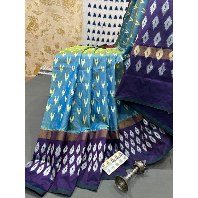 PRMHILWS5Y12XEDD25- light weight Ikat silk saree