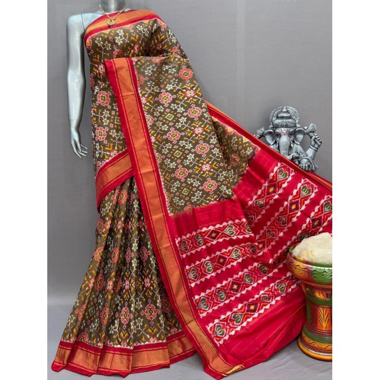 PSNTIDSS5Y10NDDC17- Ikat silk saree