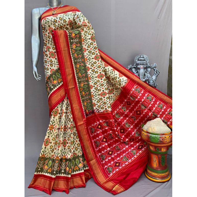 PSNTIDSS5Y10NDDC35- Ikat silk saree
