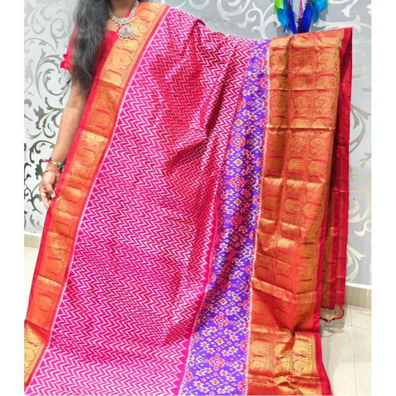 PSPHKBRS5Y12FDDC03- Kanchi border Ikat silk saree
