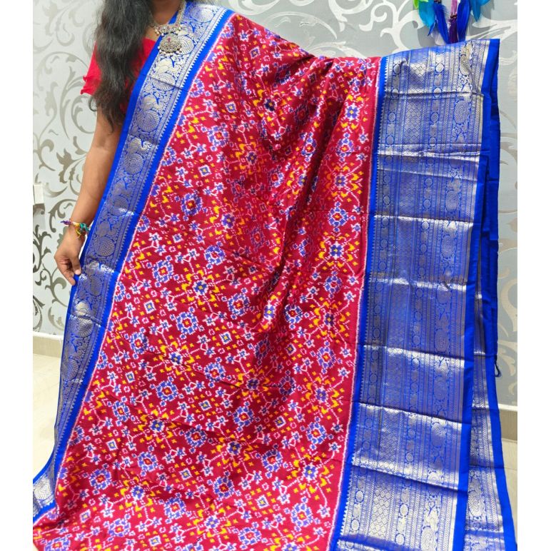 PSPHKBRS5Y12FDDC05- Kanchi border Ikat silk saree
