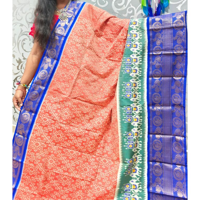 PSPHKBRS5Y12FDDC08- Kanchi border Ikat silk saree