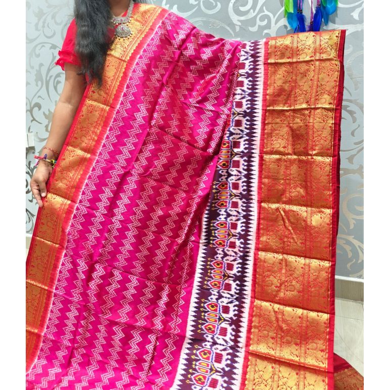 PSPHKBRS5Y12FDDC11- Kanchi border Ikat silk saree