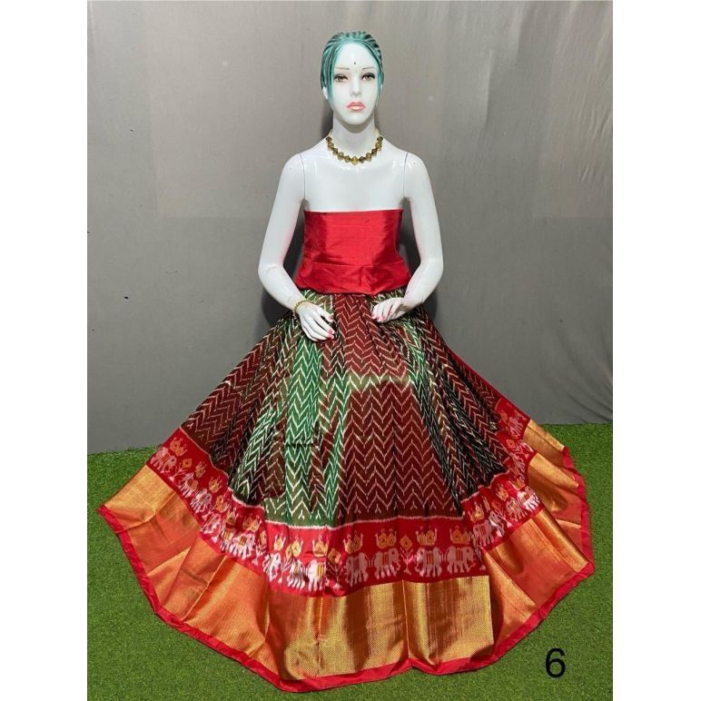 PSRGFSLG5Y11SZDC01- Free Size Ikat Silk Lehenga