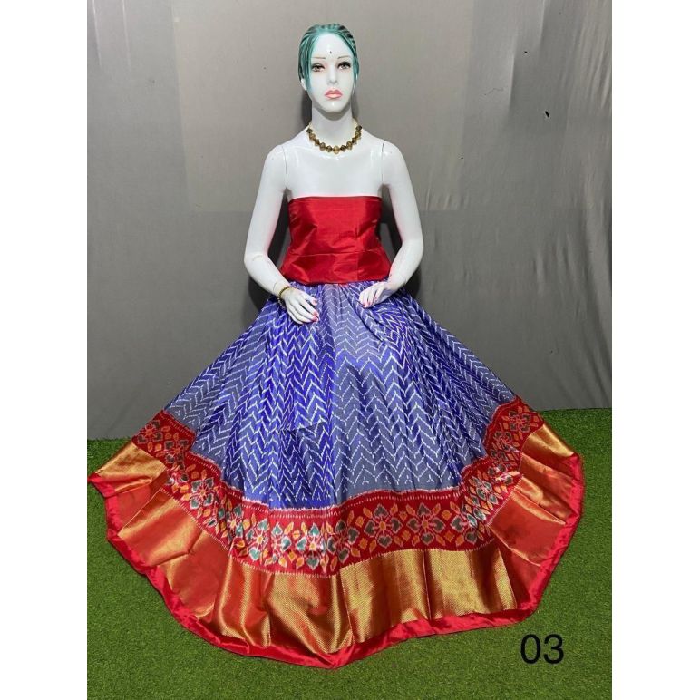 PSRGFSLG5Y11SZDC21- Free Size Ikat Silk Lehenga