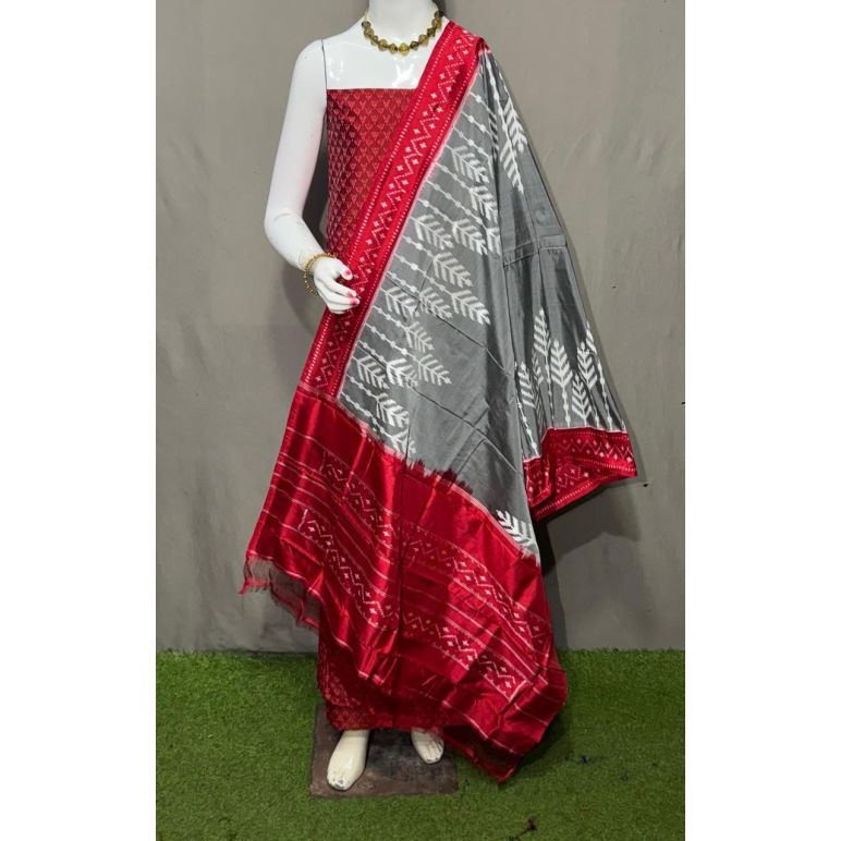 PSRGSDST5Y12FFCD44- Ikat Silk dupatta with Ikat sico top