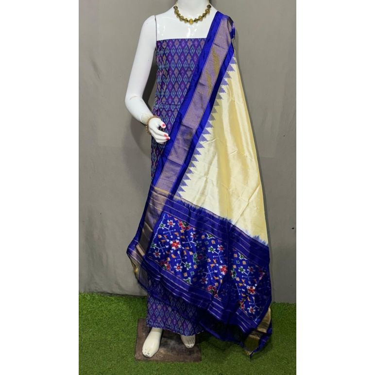PSRGSDST5Y12FFCD48- Ikat Silk dupatta with Ikat sico top