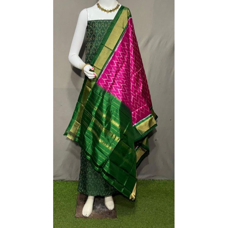 PSRGSDST5Y12FFCD58- Ikat Silk dupatta with Ikat sico top