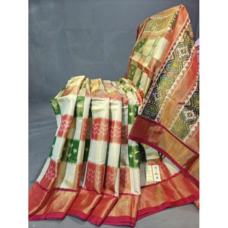PGMRIDSS5Y21NTCD03- Full tissue Ikat silk saree