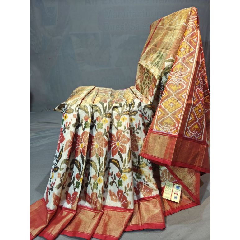 PGMRIDSS5Y21NTCD04- Full tissue Ikat silk saree