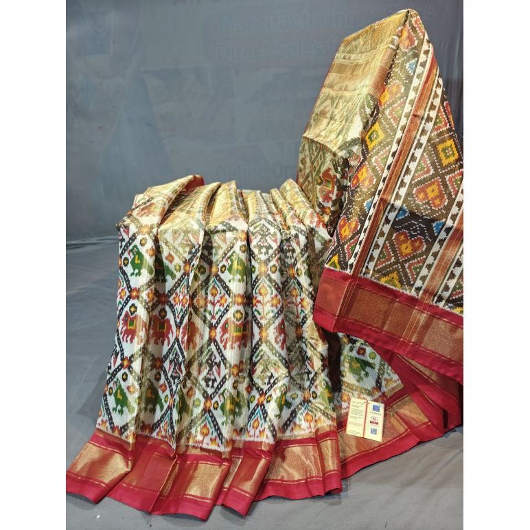 PGMRIDSS5Y21NTCD06- Full tissue Ikat silk saree