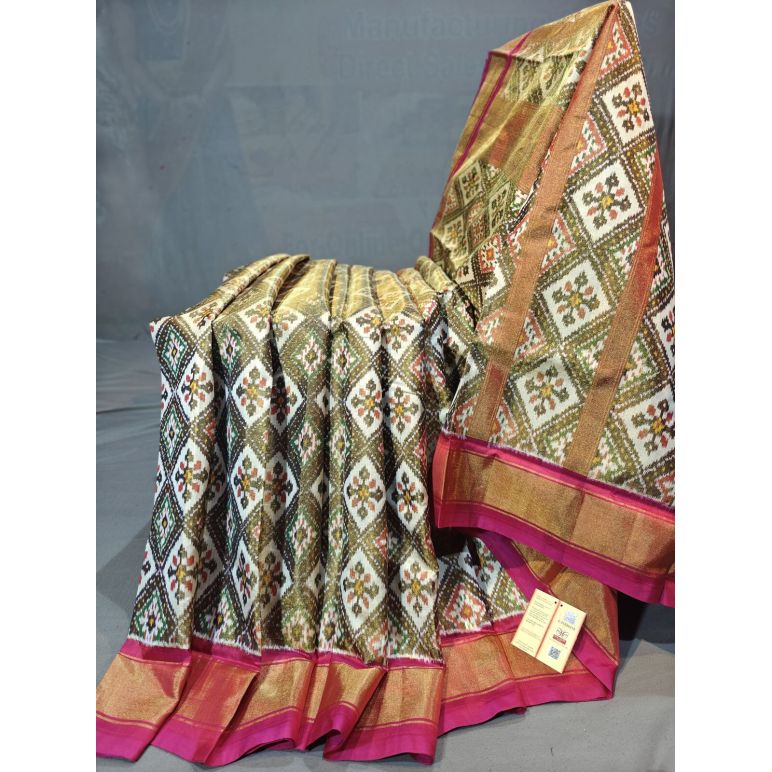 PGMRIDSS5Y21NTCD07- Full tissue Ikat silk saree