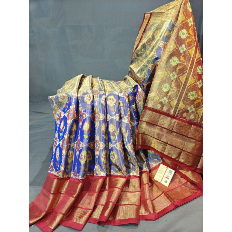 PGMRIDSS5Y21NTCD08- Full tissue Ikat silk saree