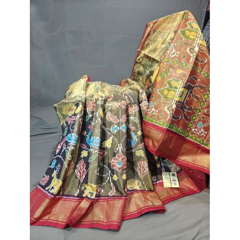 PGMRIDSS5Y21NTCD09- Full tissue Ikat silk saree