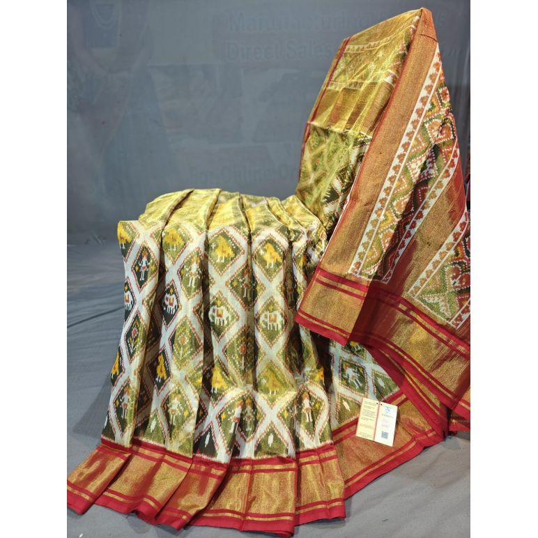 PGMRIDSS5Y21NTCD10- Full tissue Ikat silk saree