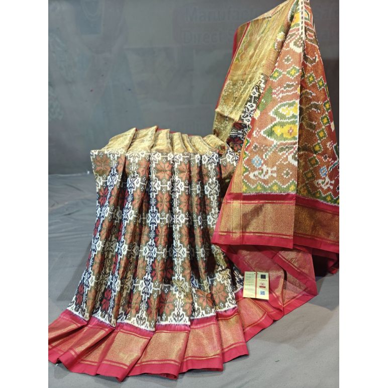 PGMRIDSS5Y21NTCD11- Full tissue Ikat silk saree