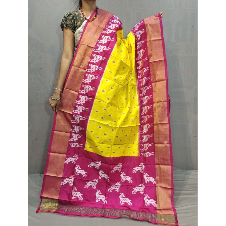 PGMRISDP5N05ECDC07- Ikat Silk dupatta