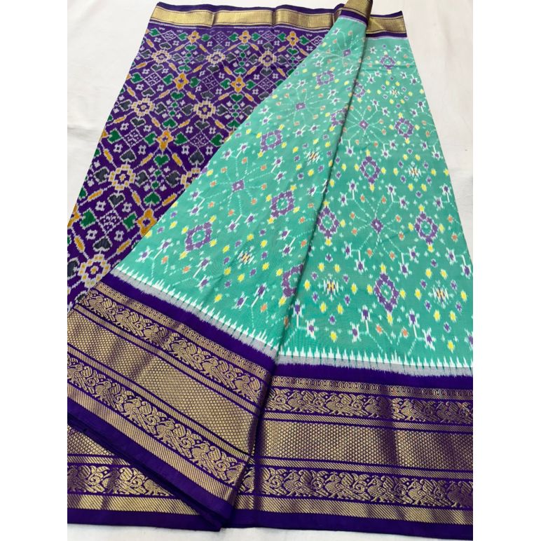 PSNTKBRS5Y20CSCC10- Kanchi border Ikat silk saree