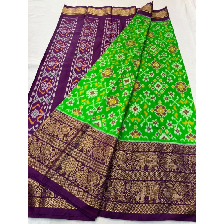 PSNTKBRS5Y20CSCC13- Kanchi border Ikat silk saree