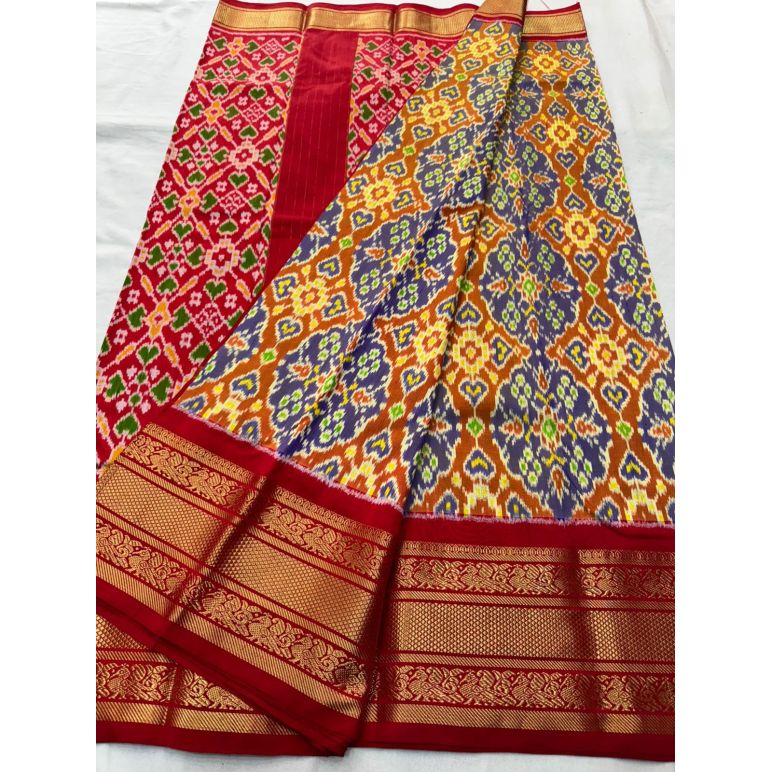 PSNTKBRS5Y20CSCC23- Kanchi border Ikat silk saree