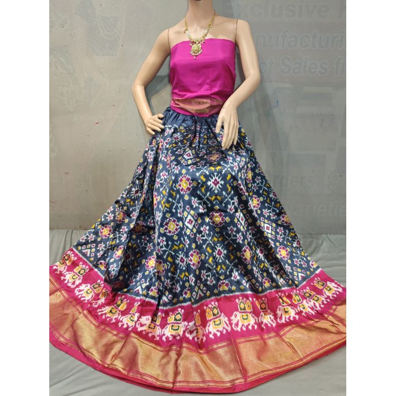 PSSIFSLG5N01SZCD02- Free Size Ikat Silk Lehenga