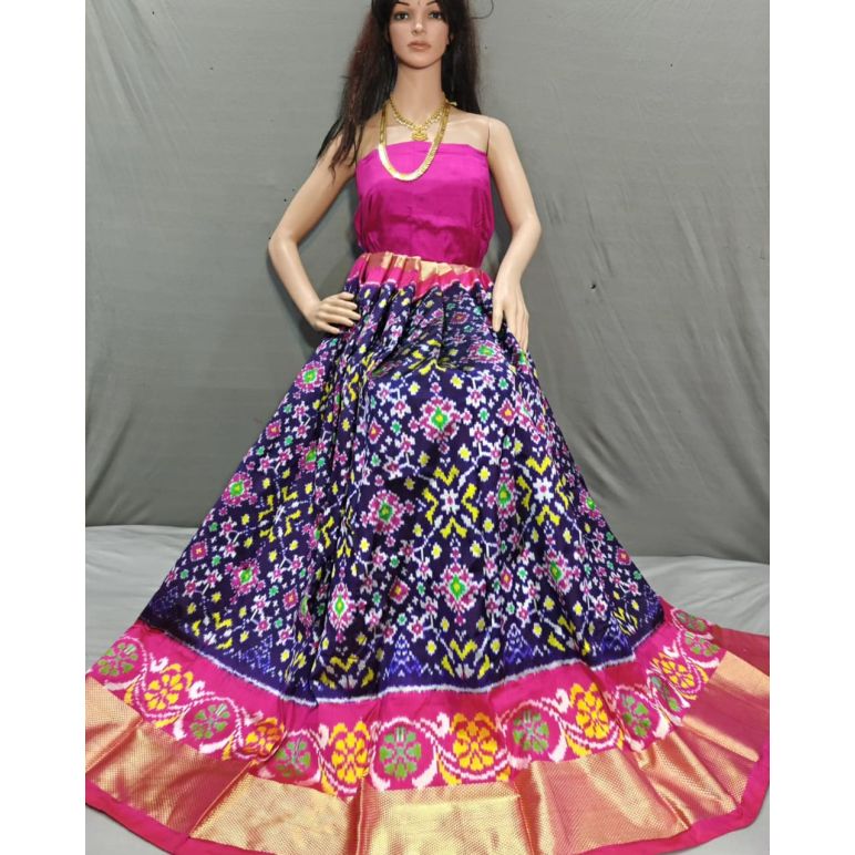 PSSIFSLG5N01SZCD04- Free Size Ikat Silk Lehenga